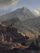 John Knox Landscape with Tourists at Loch Katrine oil painting artist